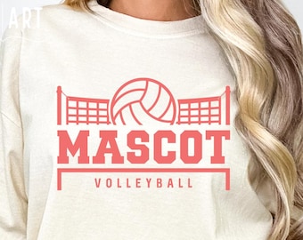 Volleyball Mascot SVG, Team Shirt Design (Digital Download)