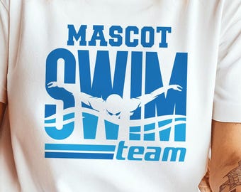Swim Team SVG Cut File - Personalized Swimming Shirt Design