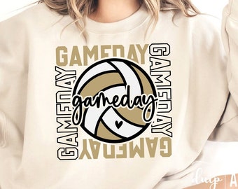 Día del partido de voleibol SVG PNG, diseño de porristas (descarga digital)