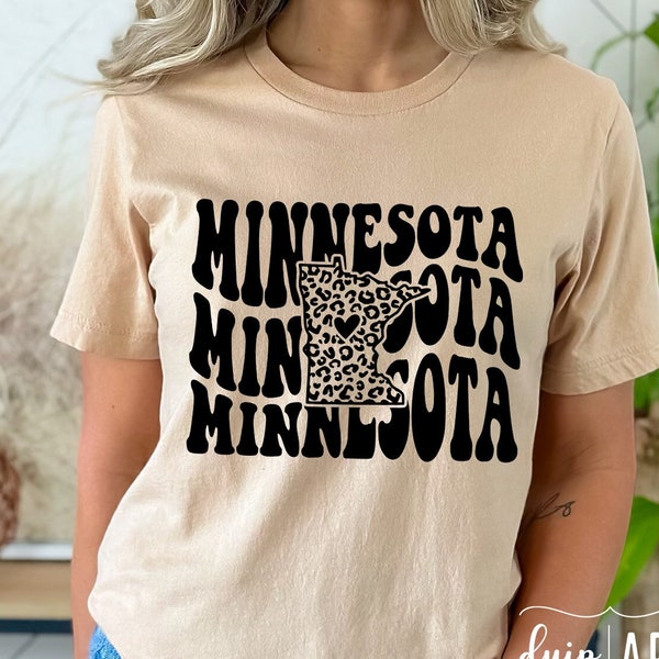 Stacked Minnesota SVG,Leopard Minnesota svg, Minnesota svg, Minnesota State Shirt, Minnesota Leopard Map, Retro Minnesota svg, Cricut svg