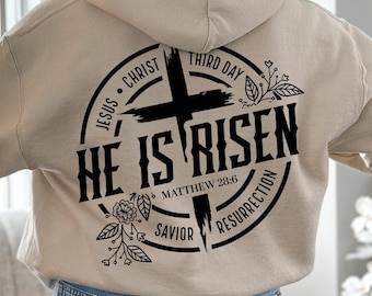 He is Risen Svg Png, Easter Cross, Christian Resurrection (Digital Download)