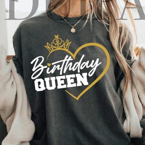 Birthday Queen SVG PNG, Birthday Girl Shirt Design, Glitter Crown Birthday SVG, It’s My Birthday Cut File Cricut Sublimation