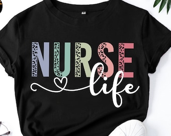 Nurse Life SVG, Half Leopard Nurse, Nursing Life, CNA svg, Nurse svg, Leopard Nurse, Cricut, Nurse Mode, Colorful Leopard, Nurse Sublimation