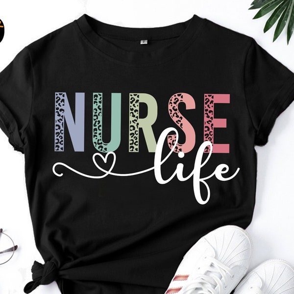 Nurse Life SVG, Half Leopard Nurse, Nursing Life, CNA svg, Nurse svg, Leopard Nurse, Cricut, Nurse Mode, Colorful Leopard, Nurse Sublimation