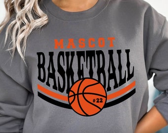 Basketball Mascot SVG, Team Shirt Template, Personalized (Digital Download)