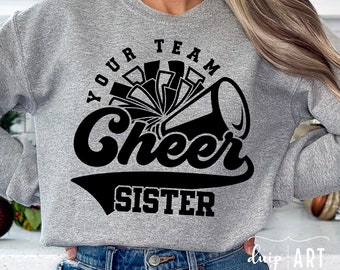 Cheer Sister SVG PNG, Cheerleading Team Cut Files (Digital Download)