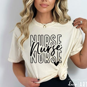 Nurse SVG PNG Digital Download - Stacked Design for Shirts or Stickers