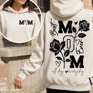 Best Mom Ever SVG PNG, Floral Mom Shirt Design, Varsity Mom Sublimation, Rose Flower Mother&#39;s Day SVG, Cricut Cut File, Gift for Mom svg png
