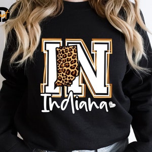 Indiana Leopard svg, IN leopard svg, Indiana svg, Leopard svg, Indiana  Karte svg, Indiana Liebe svg, Cricut svg, Herz svg, Indiana Girl Shirt