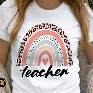 Leopard Rainbow Teacher SVG,Teacher svg,Leopard Rainbow svg,Teach Life,Teacher Rainbow,Cricut,Teacher Life,Teacher Shirt,Digital Download
