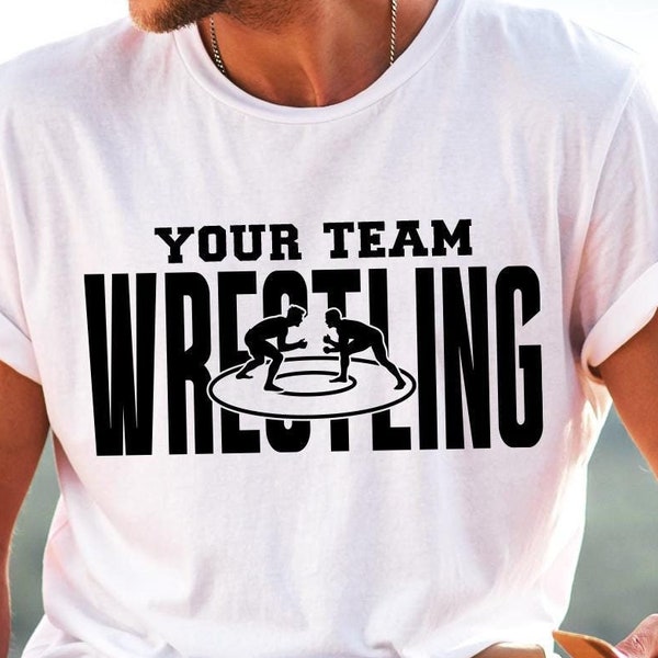 Wrestling Team Shirt SVG PNG, Editable Template (Digital File)