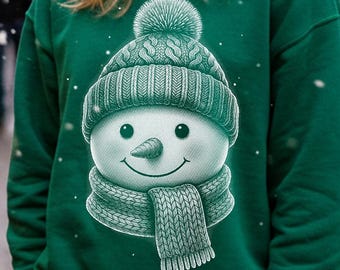 Söt snögubbe PNG sublimeringsdesign | Mysig vinterjulsnögubbeillustration | Festlig helgdag DTF DTG-tryck - Sublimeringsklar png