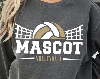 Volleyball Mascot SVG, Team Shirt Design (Digital Download)