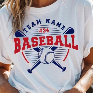 Bearbeitbares Baseball Team Logo SVG PNG - Benutzerdefiniertes Maskottchen-Shirt-Design mit Schrift, Trikot-Nummernvorlage, Cricut Baseball Design, Baseball-Vorlage
