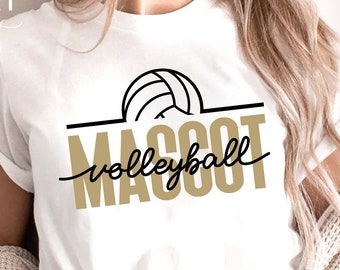 Retro Volleyball Mascot SVG, PNG, Your Team Template (Digital Download)