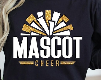 Cheer Team mascotte Svg png, police de pom-pom girl (téléchargement numérique)