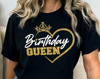 Birthday Queen Png Svg, Birthday Queen Shirt Design, It&#39;s My Birthday SVG, Party Queen Sublimation, Cricut Cut File, Birthday Girl SVG PNG