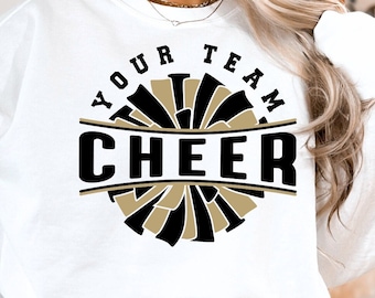 Cheer Team SVG, conception de pom-pom girls, pompon girl (téléchargement numérique)