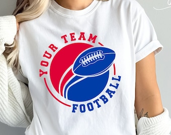 Football Team SVG Template, Customizable Name & Number (Digital Download)