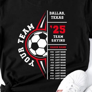 Voetbalteam SVG PNG, aangepaste voetbalselectie, voetbal je team svg png, voetbalteam sjabloon Svg, moeder voetbalshirt, speldag SVG, Cricut Svg