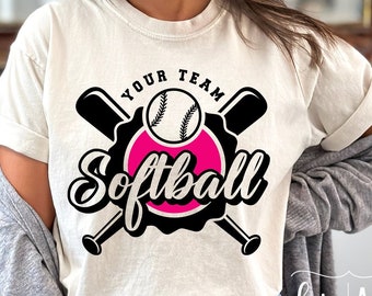 Retro Softball Team Svg, Personalized Logo Template (Digital Download)
