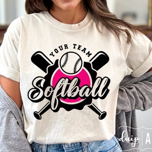 Retro Softball Team Svg, Personalized Logo Template (Digital Download)
