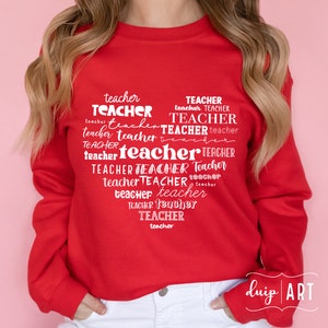 Teacher Heart SVG, Teacher SVG, Teacher Typography svg, Love svg, Heart svg,Valentine&#39;s Day svg,Valentine Teacher svg,Teacher Gift Shirt svg
