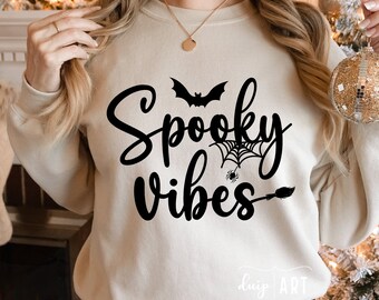 Spooky Vibes SVG, Halloween Retro Design (Digitale Dateien)