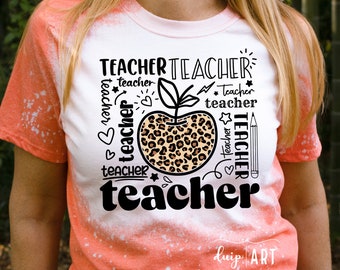 Leopard Teacher SVG, Back To School Design (Digital Files)