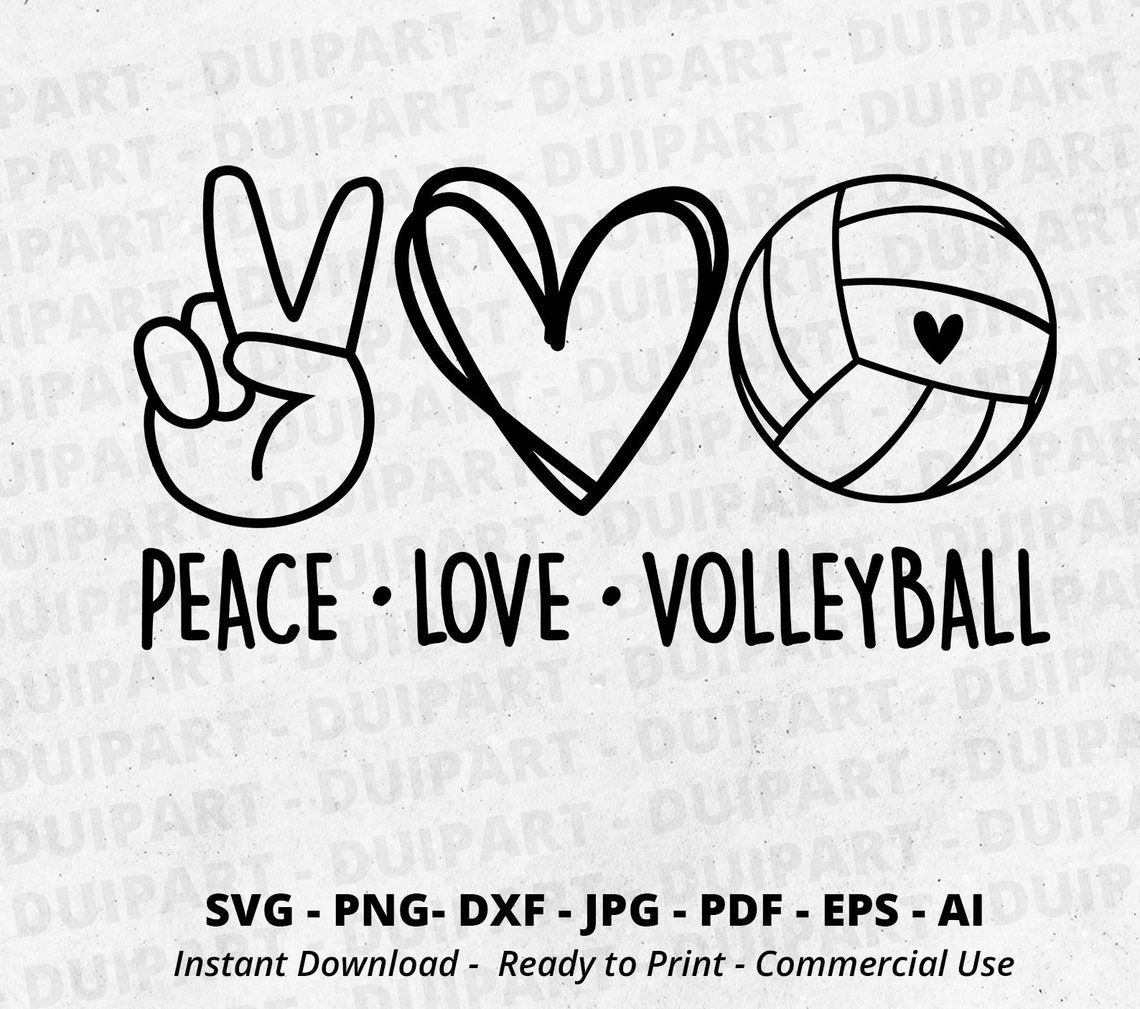 Peace Love Volleyball Svgvolleyball Svgbest Setter - Etsy