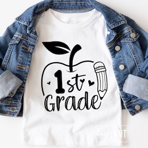 Apple First Grade SVG, 1st Grade svg, First Grade Teacher svg, Back To School svg, School Shirt svg, Cricut svg,First Day of School svg