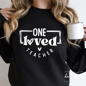 One Loved Teacher SVG, Teacher Valentine svg, Teacher svg, Teacher Gift Shirt, Leopard Heart svg, Hello Valentine svg, Valentine&#39;s Day svg