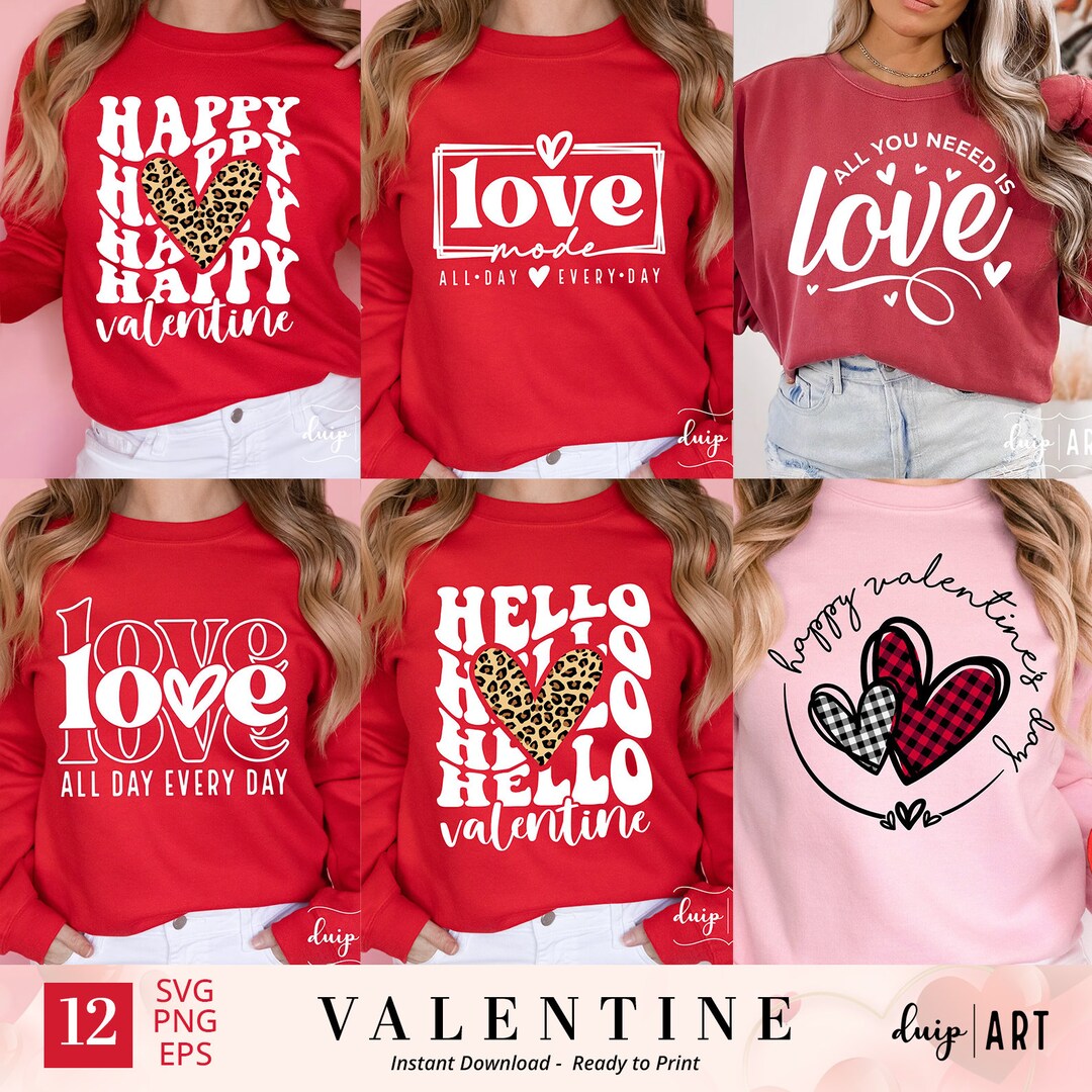 Valentine's Day SVG Bundle | Love Shirt Designs (digital Download) - Etsy