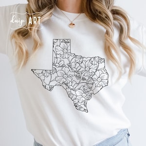 Texas svg, Texas state svg, Flower Svg, Outline svg, Cricut svg, Floral Sketch svg, Texas Flower Sketch svg,Texas map svg, texas love svg