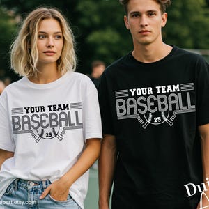 Digital baseball shirt template with vintage styling. Use it to create family fan gear, team spirit shirts, or coach apparel.