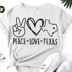 Peace Love Texas svg, Texas SVG, State svg, Liebe Texas svg, digitaler Download, Sublimation, Cricut svg, Silhouette, TX Texas Karte, Texas Girl Shirt