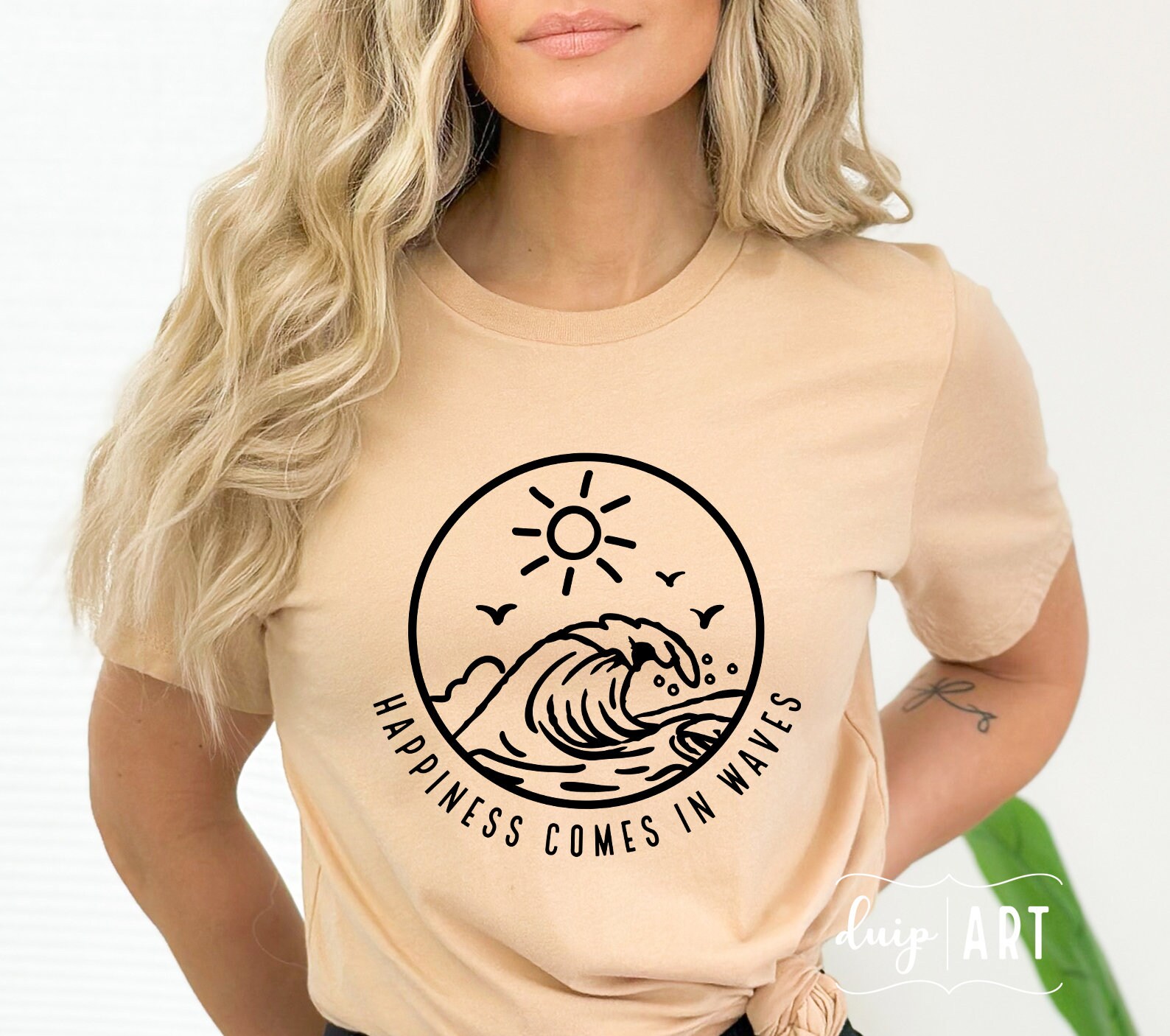 Happiness Comes in Waves SVG PNG Summer Vibes Svg Waves Svg - Etsy