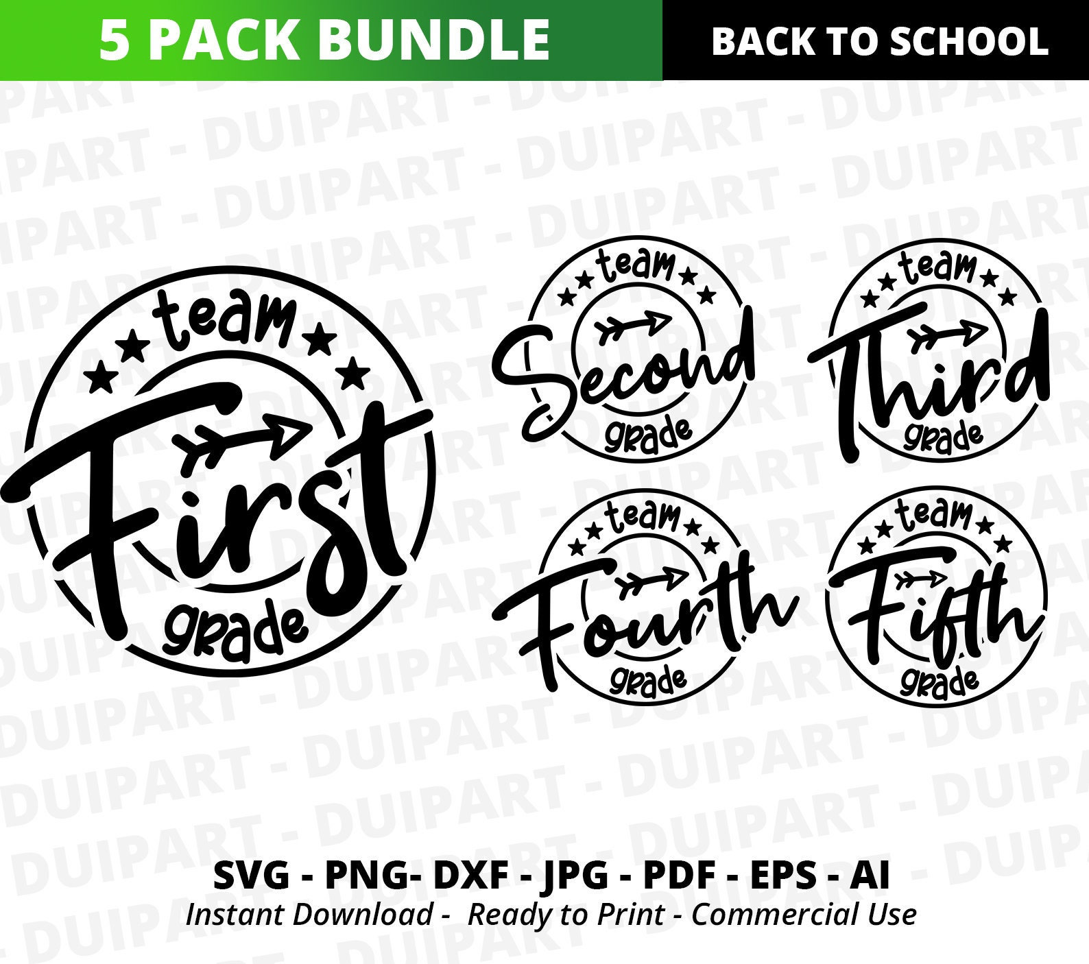 Team Grade Bundle SVG Back to School Bundle First Day of - Etsy