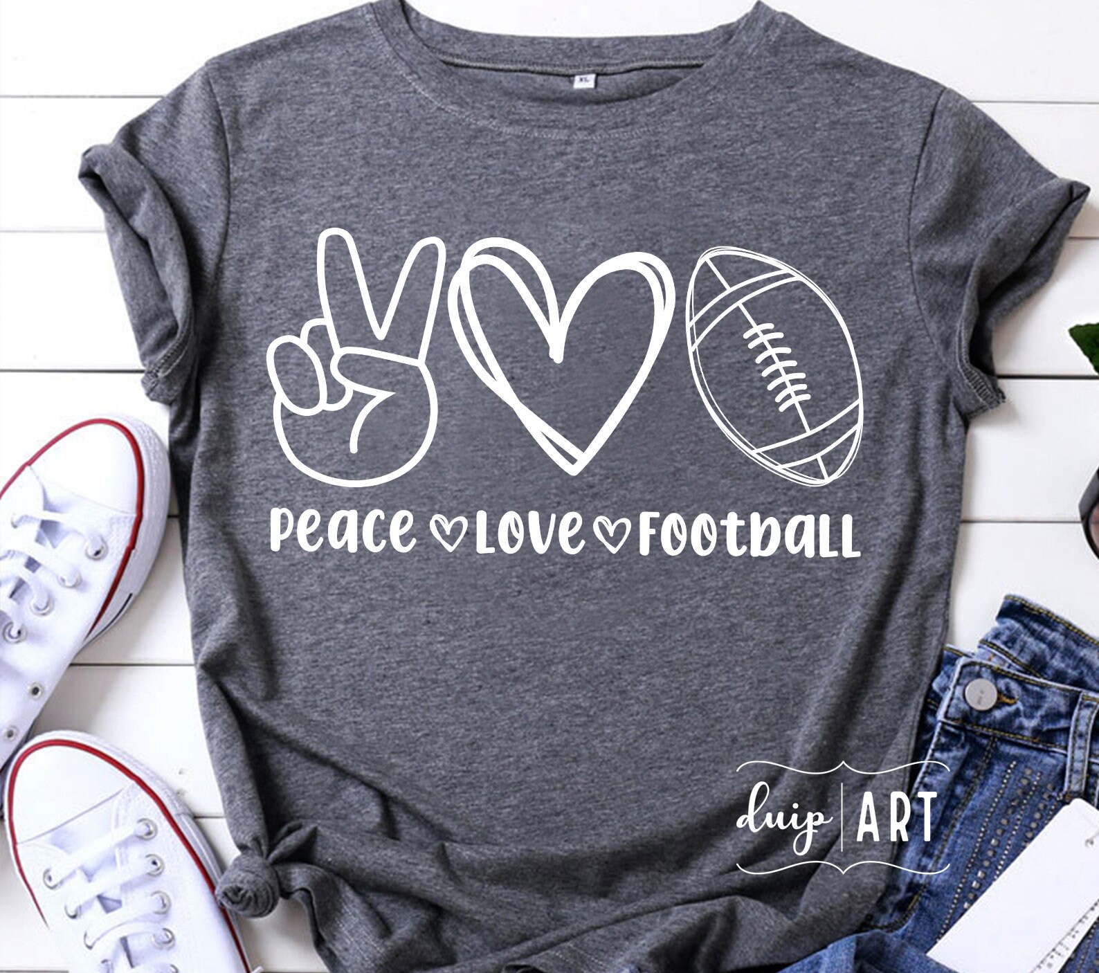 Peace Love Football Svgfootball Svgfootball Player Svgball - Etsy