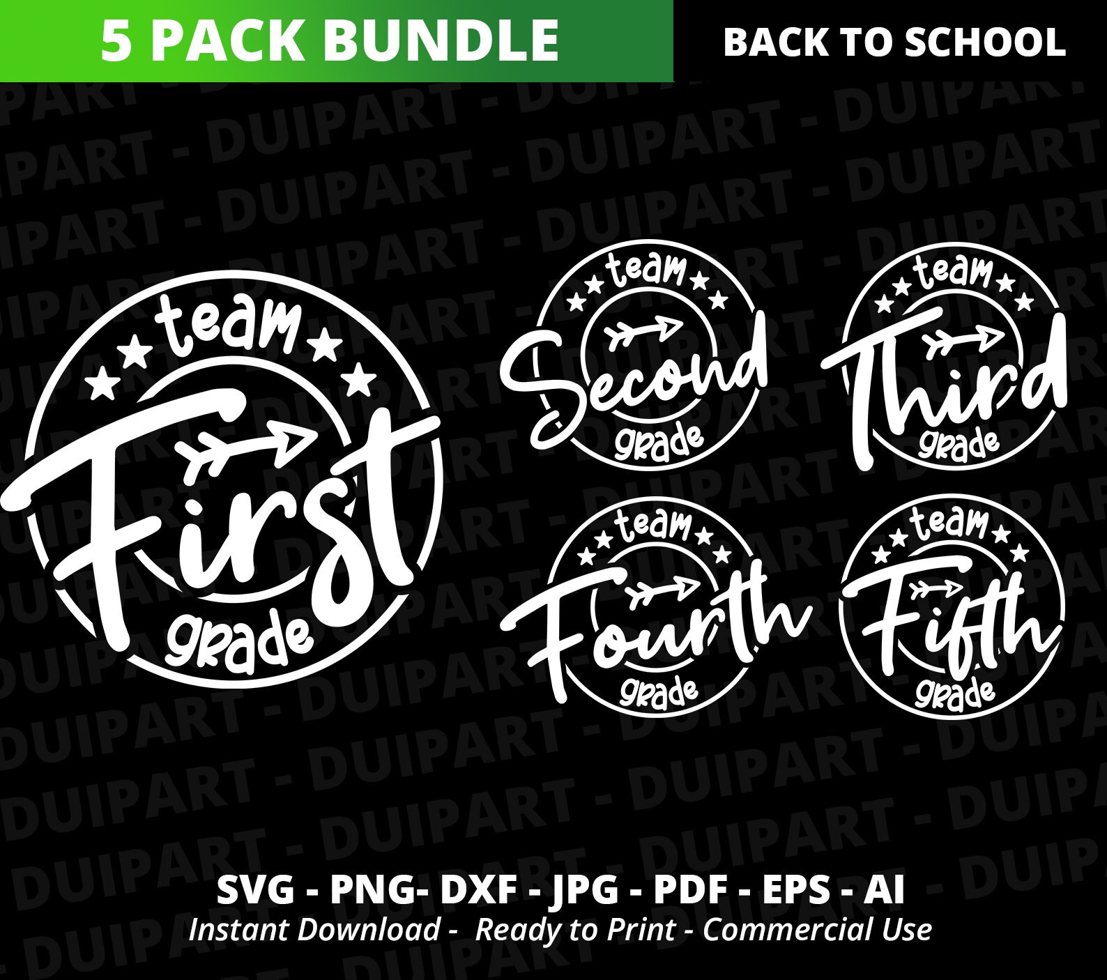 Team Grade Bundle SVG Back to School Bundle First Day of - Etsy