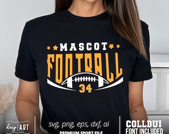 Fußballteam SVG PNG, Maskottchen-Shirt-Vorlage (digitaler Download)
