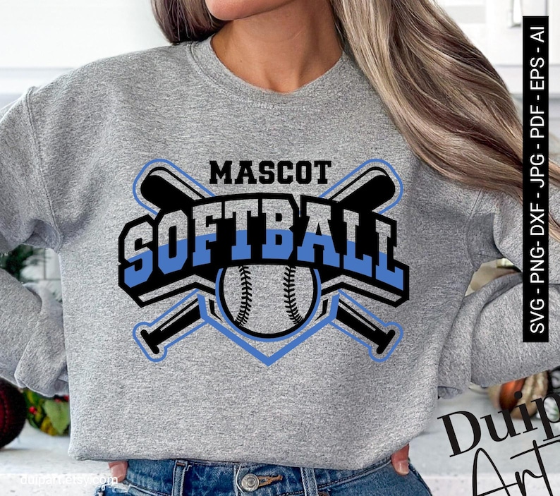 Team Mascot SVG – Softball Team Banner & Sports Logo Clipart