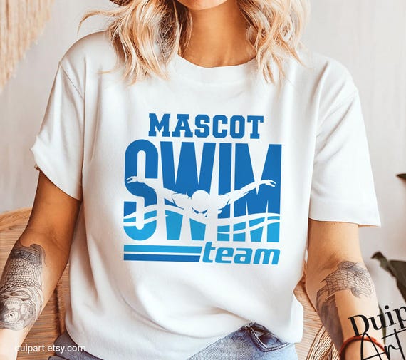 Swim Team SVG Cut File - Personalized Swimming Shirt Design