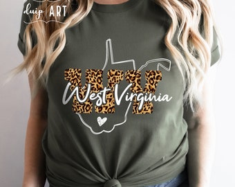 West Virginia Leopard Karte SVG, WV Tierdruck (Digitaler Download)
