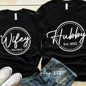 Hubby and Wifey 2022 SVG, Bride and Groom svg, Wedding svg, Husband and Wife svg, Matching Shirts,Mr and Mrs svg,Just Married svg,Cricut svg