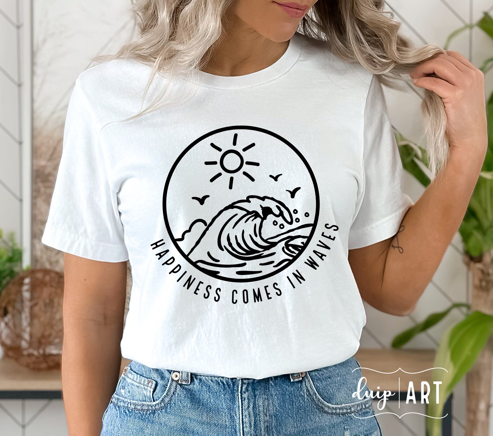 Happiness Comes in Waves SVG PNG Summer Vibes Svg Waves Svg - Etsy