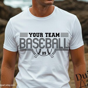 Baseball SVG with a retro layout designed for team shirts. Easily customize for moms, dads, or athletes using Cricut or Silhouette.