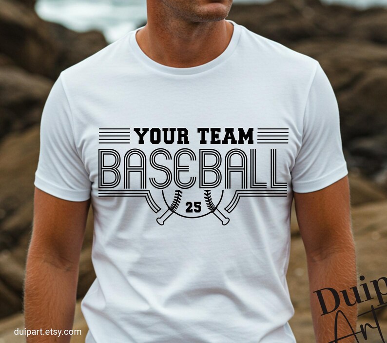 Baseball SVG with a retro layout designed for team shirts. Easily customize for moms, dads, or athletes using Cricut or Silhouette.