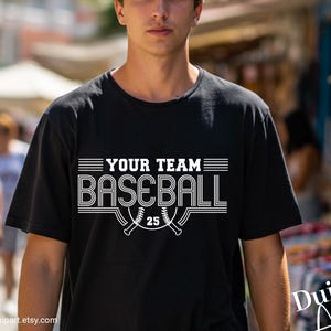 Vintage team name and number SVG for baseball families and players. Compatible with DTF, sublimation, and cutting machines.