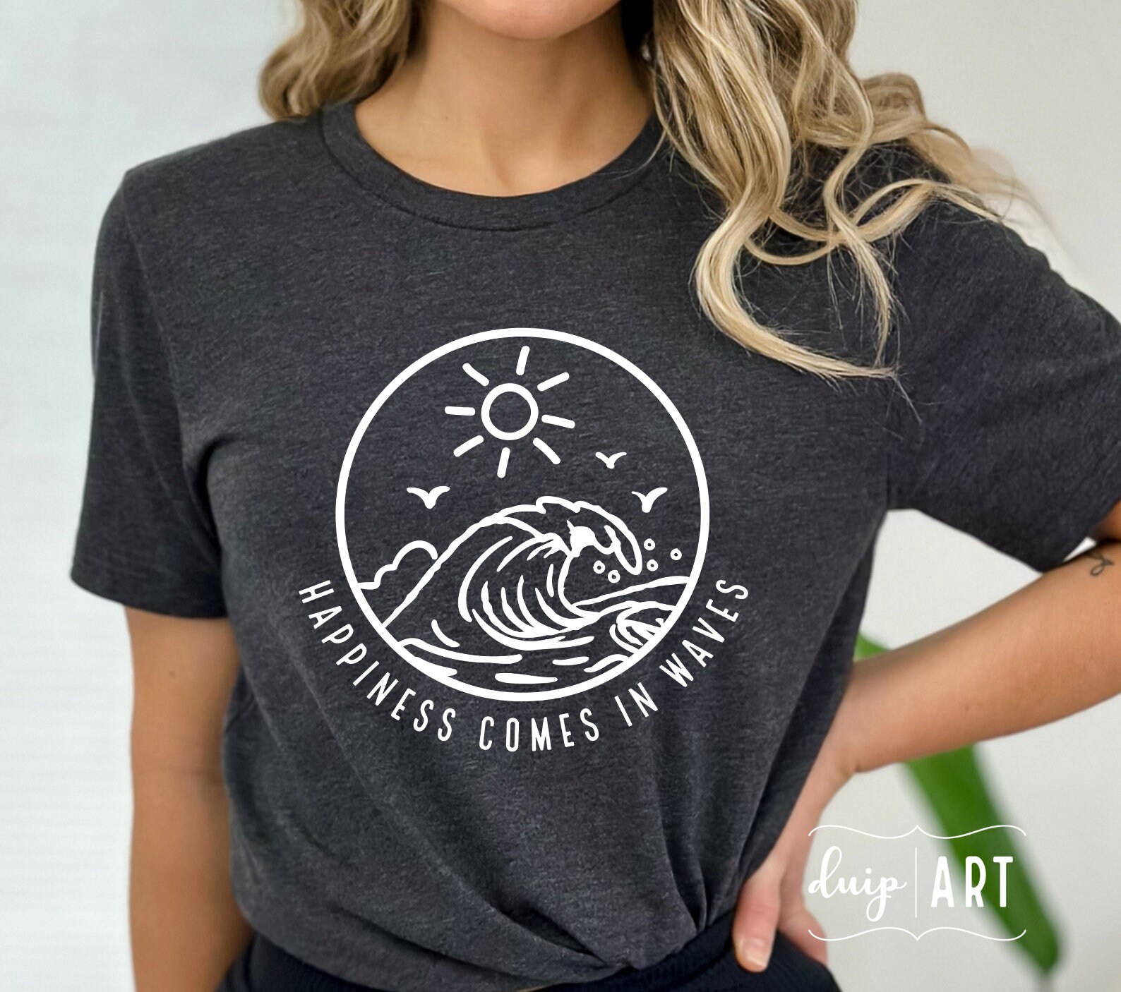 Happiness Comes in Waves SVG PNG Summer Vibes Svg Waves Svg - Etsy